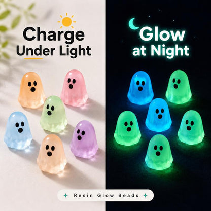 👻Glow-in-the-Dark Ghost Beads | Cute Resin Halloween Decor