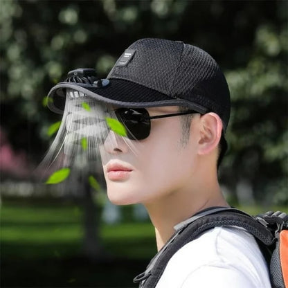☀️ Solar Fan Hat with USB Charging – Hands-Free Airflow for Hot Outdoor Days