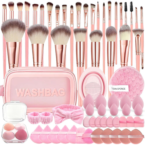 💗 70-Piece Makeup Brush & Beauty Tool Set – Complete Face, Eye & Makeup Accessory Kit