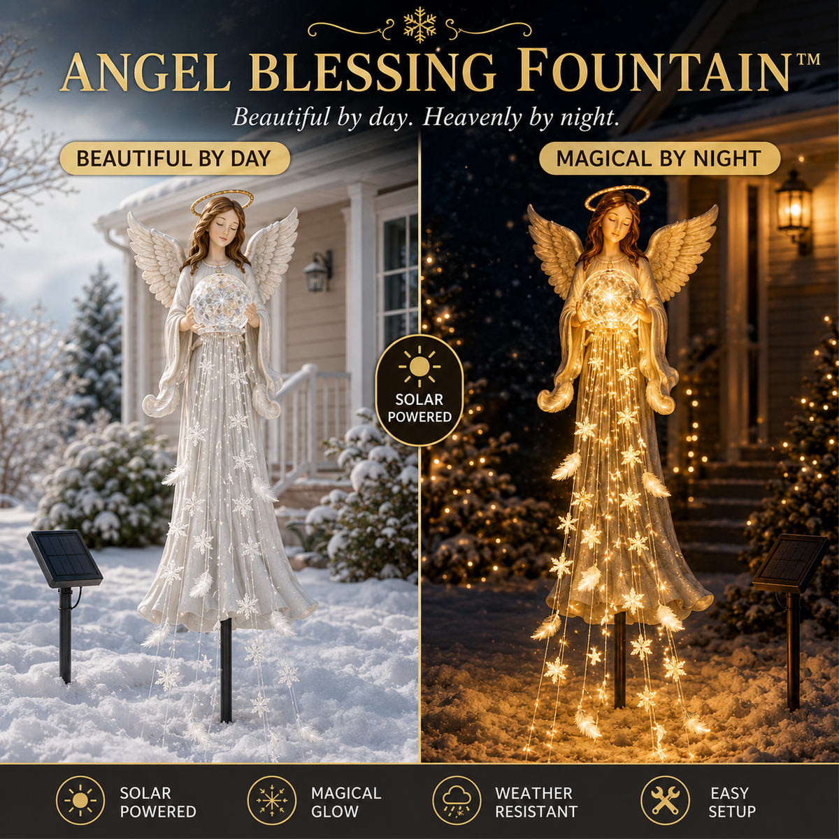 ✨ Angel Blessing Fountain– Solar Cascading Angel Garden Light