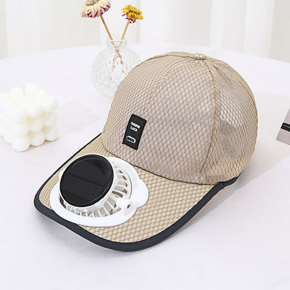 ☀️ Solar Fan Hat with USB Charging – Hands-Free Airflow for Hot Outdoor Days