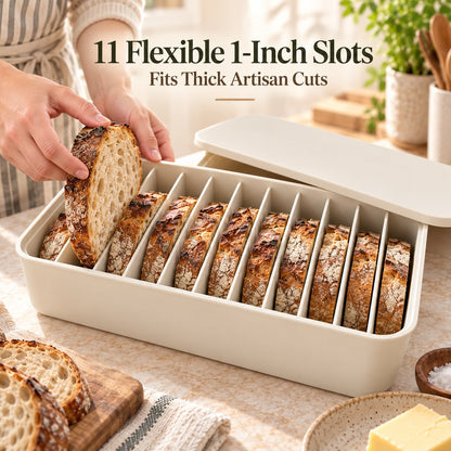 🍞 11-Slot Silicone Bread Freezer Box — Keep Sourdough Slices Separate