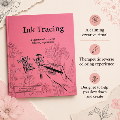 📚Ink Tracing Book — Therapeutic Reverse Coloring for Beginners