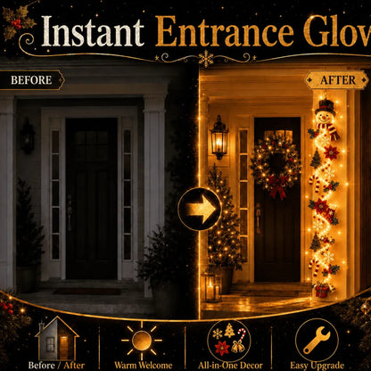 🎄✨ Light-Up Christmas Door Hanger – 6 Festive Holiday Designs