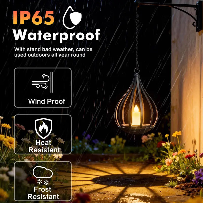 ☀️Solar Teardrop Lantern — Flickering Candle Light for Garden & Patio
