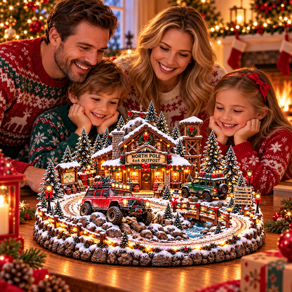 🚗🎄 Christmas Classic Gas Station Village™ – Lighted Vintage American Gas Station with Classic Cars