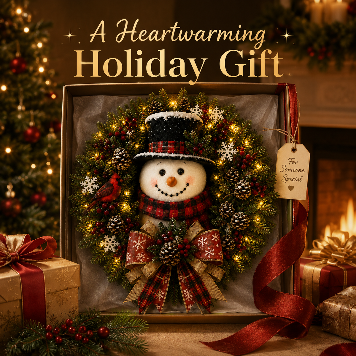 🔥Hot Sale 49% OFF -⛄ Snowman Glow Christmas Wreath
