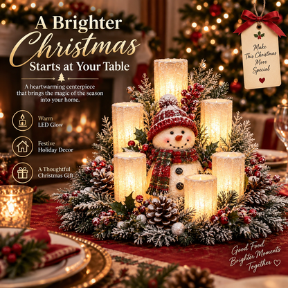 🌲Lighted Christmas Centerpiece — 7 Styles, Candle-Style Holiday Decor