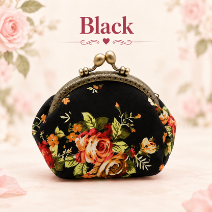 Vintage Floral Kiss-Lock Coin Purse – Charming Compact Pouch for Everyday Essentials
