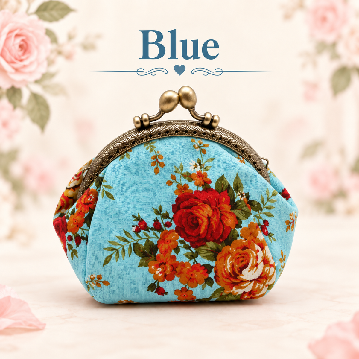Vintage Floral Kiss-Lock Coin Purse – Charming Compact Pouch for Everyday Essentials