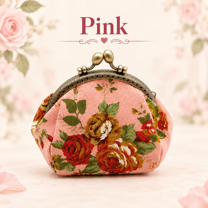 Vintage Floral Kiss-Lock Coin Purse – Charming Compact Pouch for Everyday Essentials