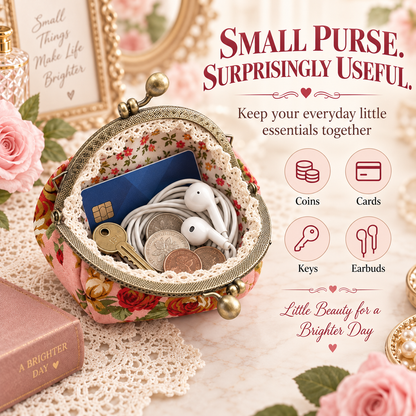 Vintage Floral Kiss-Lock Coin Purse – Charming Compact Pouch for Everyday Essentials