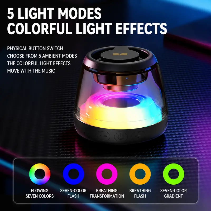 🎵Portable RGB Bluetooth Speaker with Magnetic Phone Stand
