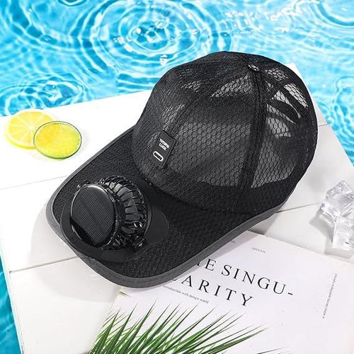 ☀️ Solar Fan Hat with USB Charging – Hands-Free Airflow for Hot Outdoor Days