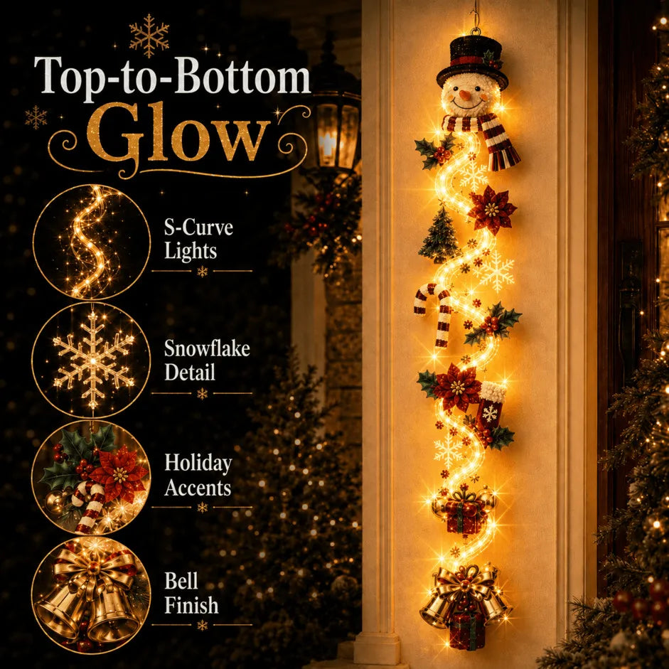 🎄✨ Light-Up Christmas Door Hanger – 6 Festive Holiday Designs