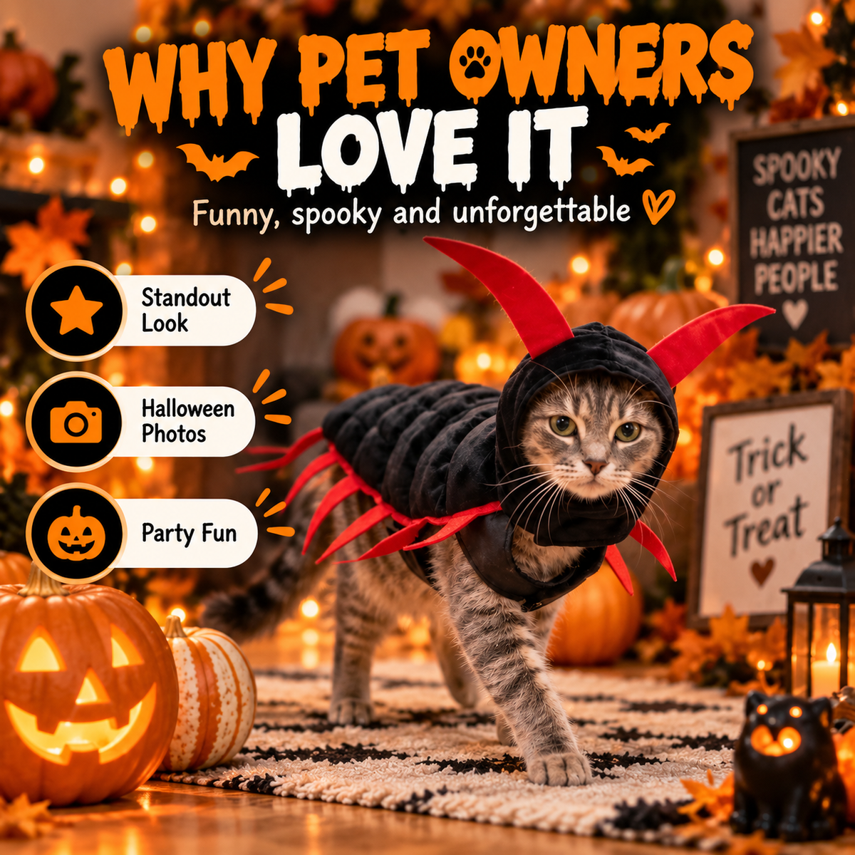 🐛Halloween Cat And Centipede Costume
