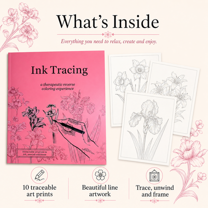 📚Ink Tracing Book — Therapeutic Reverse Coloring for Beginners