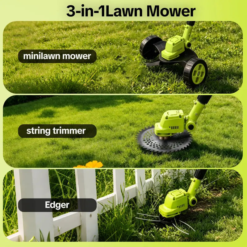 🌿🔥2026 Hot Sale 21V Cordless 3-in-1 Grass Trimmer, Edger & Mini Mower