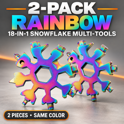 ❄️ 18-in-1 Snowflake Multi-Tool – Pocket-Sized Wrench, Screwdriver & EDC Tool