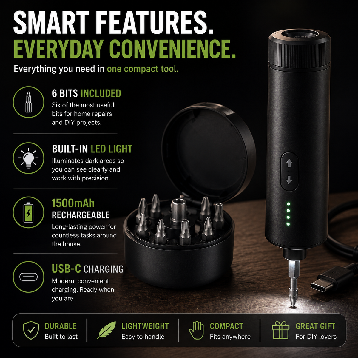 🔧 35-in-1 Rechargeable Electric Screwdriver — Compact Power for Everyday Fixes