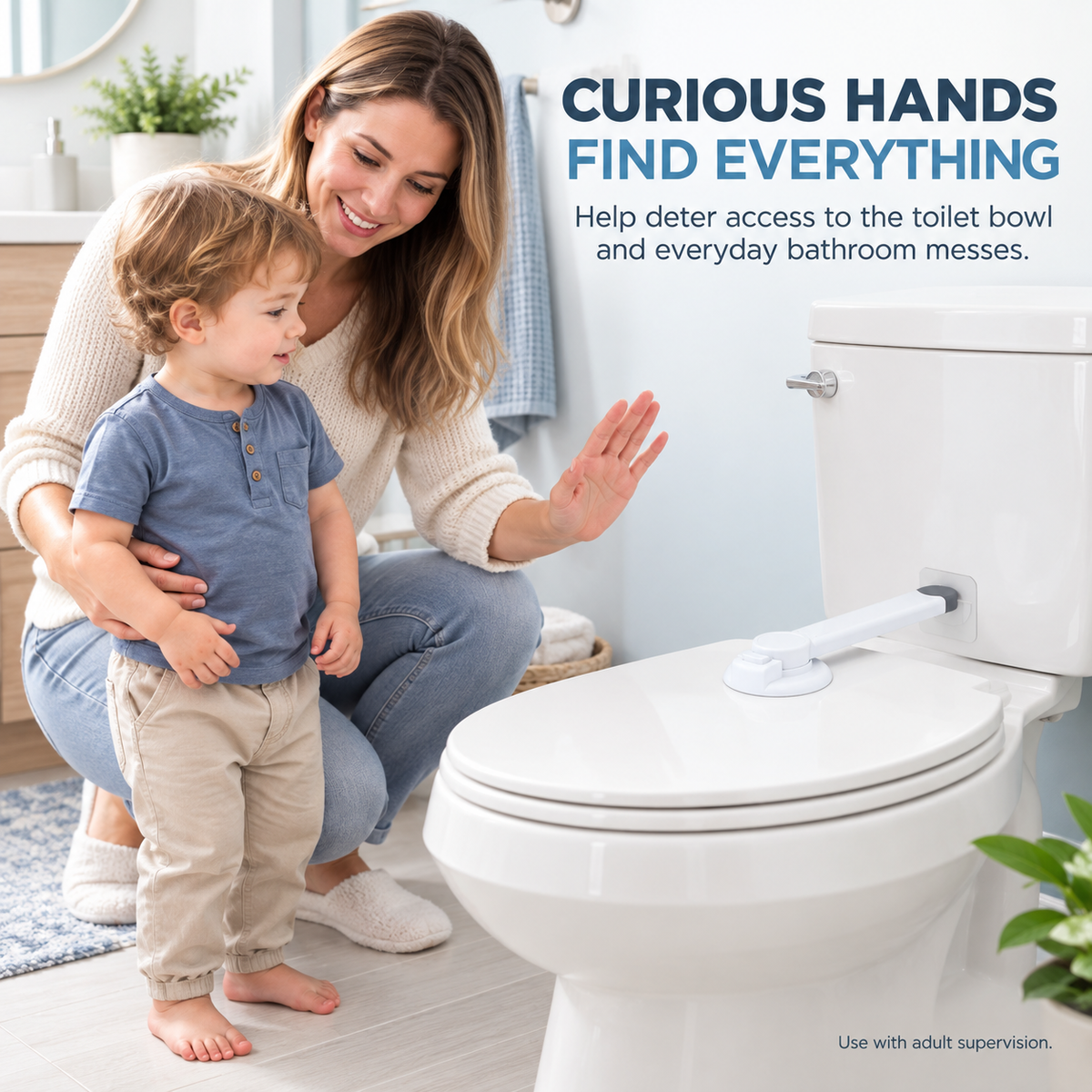 🚽Baby-Proof Toilet Lid Locks – No-Drill Child Safety, Easy One-Hand Use, 2-Pack