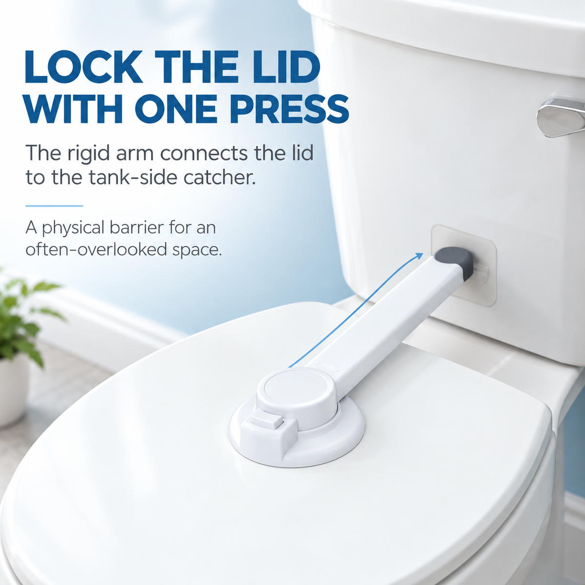 🚽Baby-Proof Toilet Lid Locks – No-Drill Child Safety, Easy One-Hand Use, 2-Pack