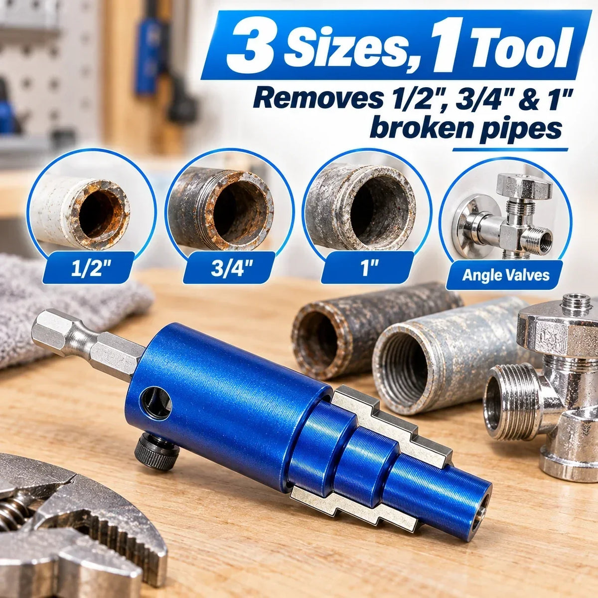 🔧3-Size Pipe Extractor Tool for Broken Pipes & Valves