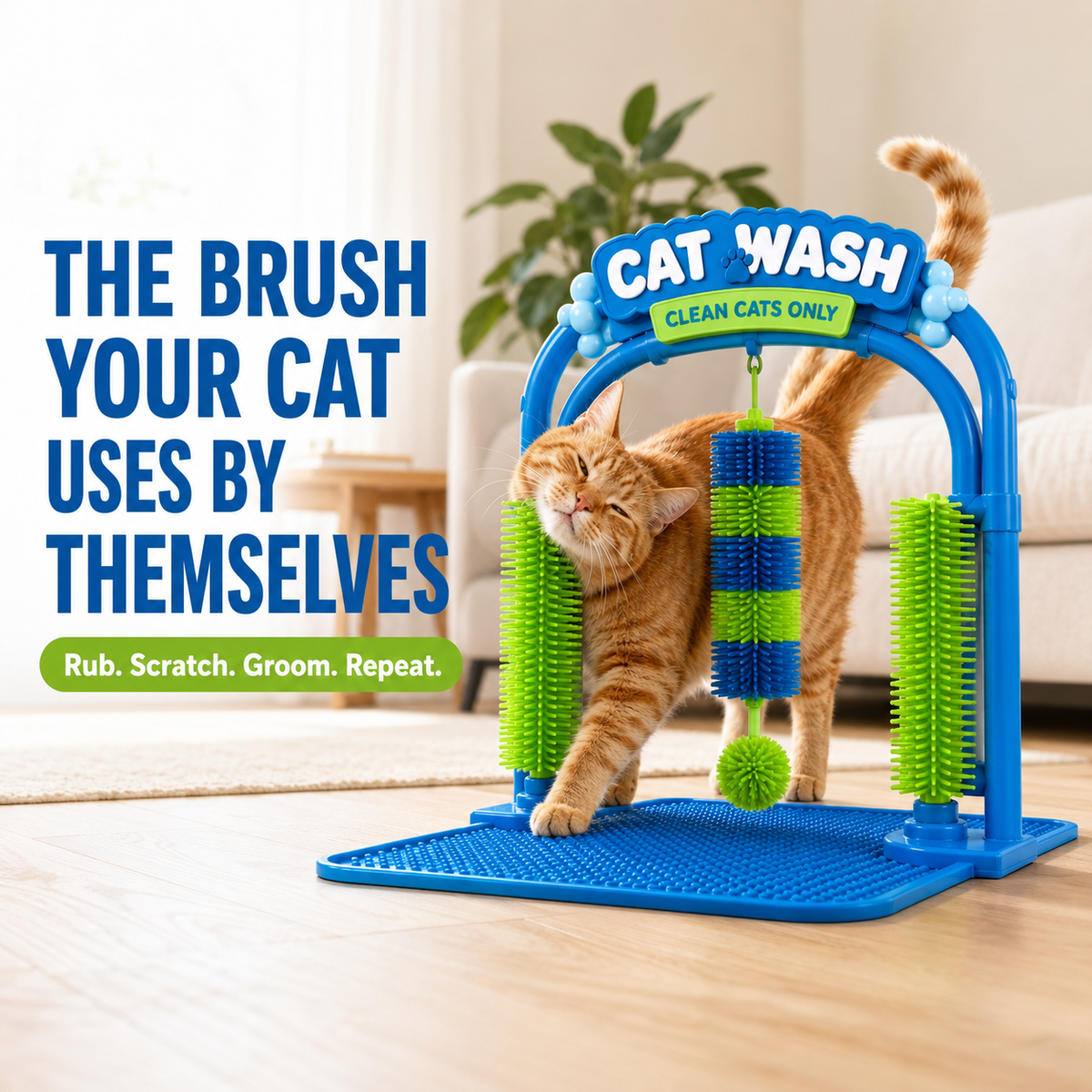 🐾Self-Grooming Cat Brush Arch – Rub, Scratch & Catch Loose Fur