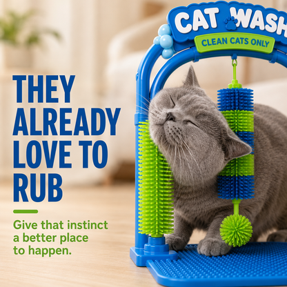 🐾Self-Grooming Cat Brush Arch – Rub, Scratch & Catch Loose Fur