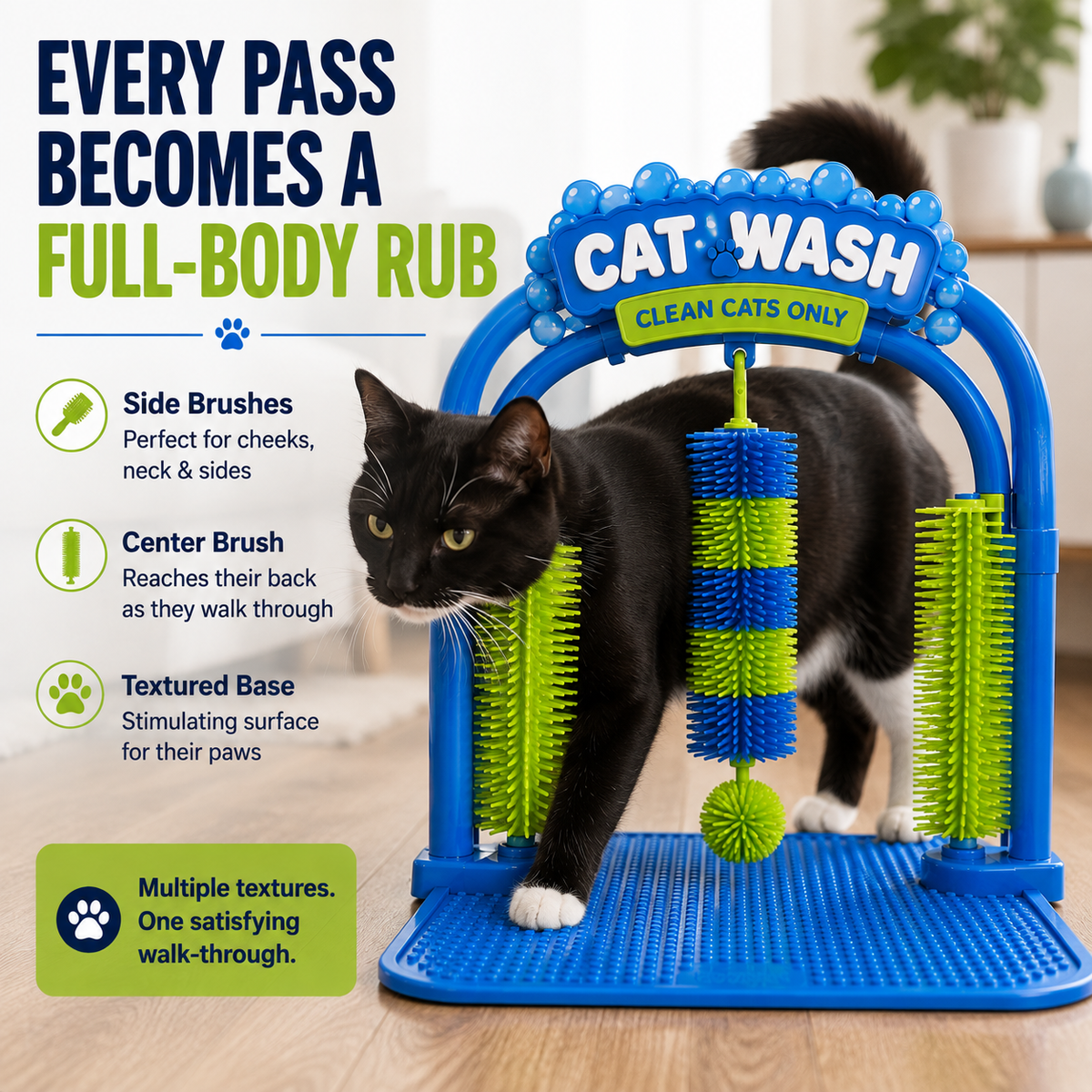 🐾🐱Self-Grooming Cat Brush Arch – Rub, Scratch & Catch Loose Fur