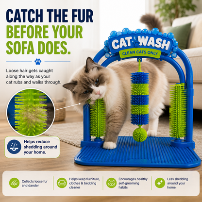 🐾🐱Self-Grooming Cat Brush Arch – Rub, Scratch & Catch Loose Fur