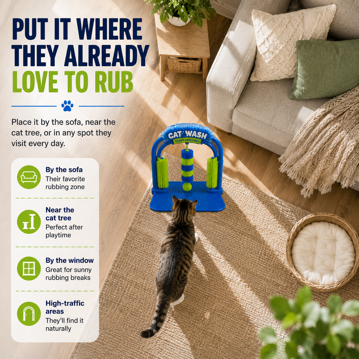 🐾🐱Self-Grooming Cat Brush Arch – Rub, Scratch & Catch Loose Fur