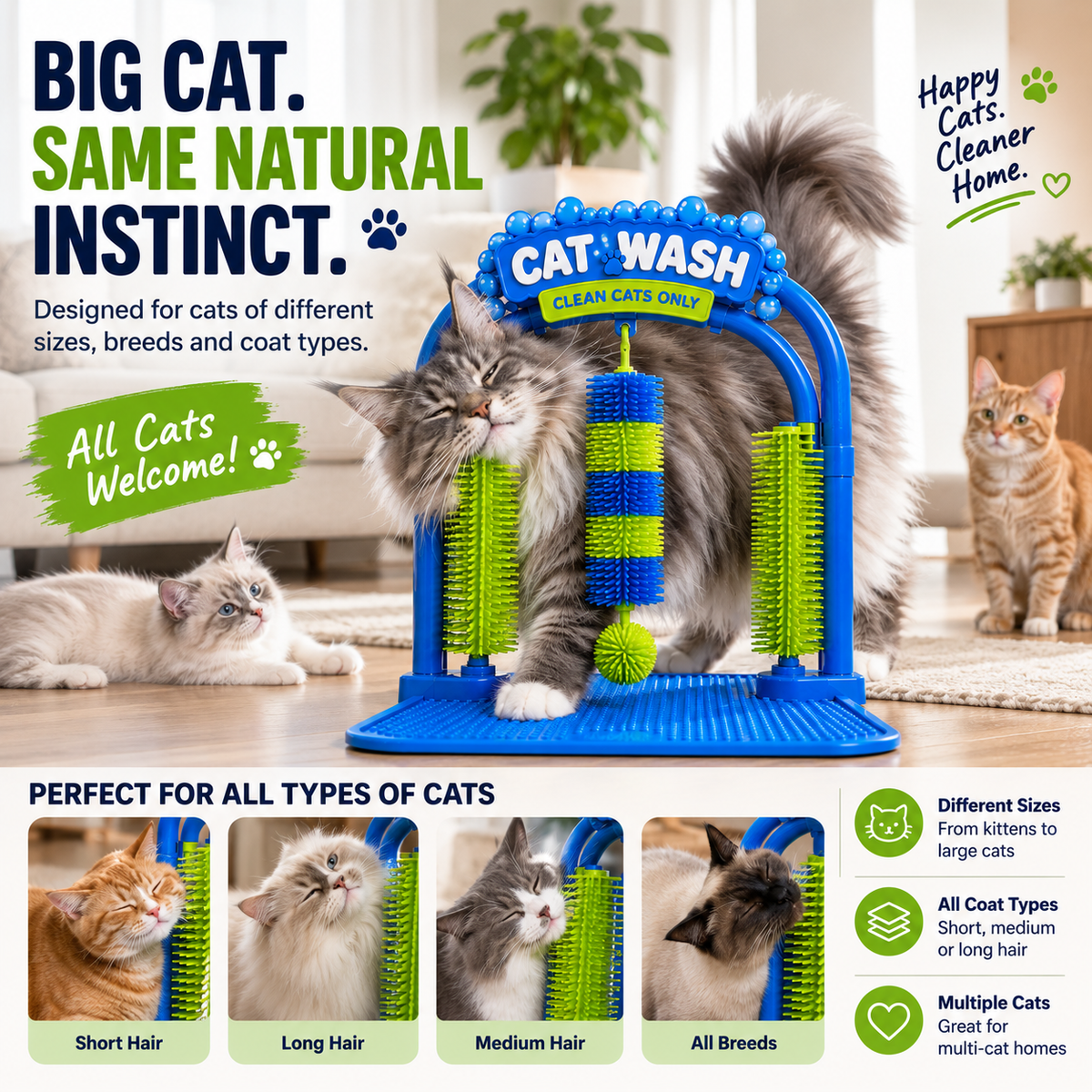 🐾🐱Self-Grooming Cat Brush Arch – Rub, Scratch & Catch Loose Fur