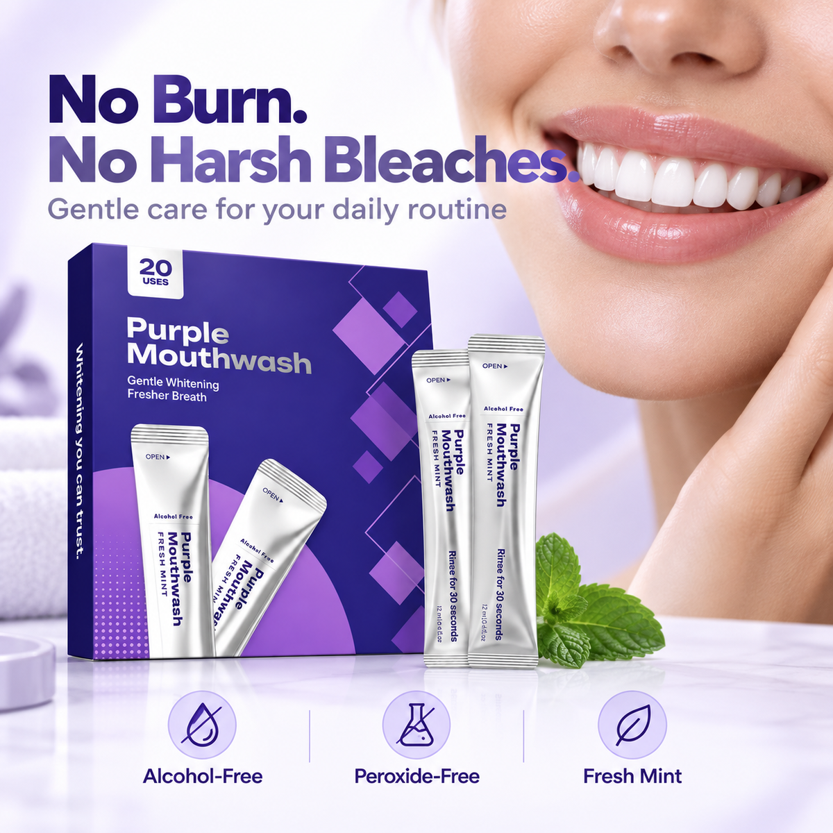 💜 30-Second Purple Mouthwash for a Brighter Smile ✨