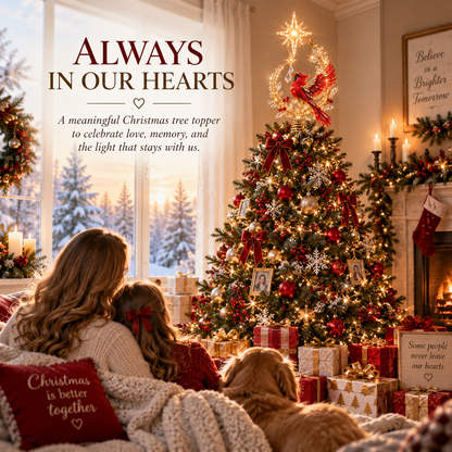 🐦Lighted Cardinal Christmas Tree Topper – Meaningful Holiday Décor & Memorial Gift🌟