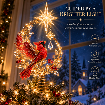 🐦Lighted Cardinal Christmas Tree Topper – Meaningful Holiday Décor & Memorial Gift🌟