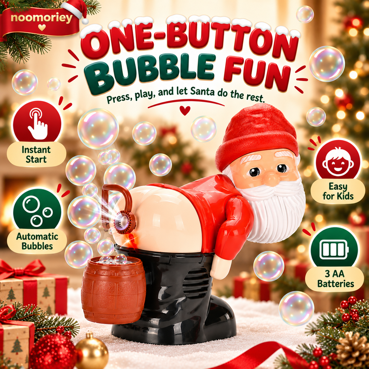 🎅 50% OFF Farting Santa Bubble Machine – The Christmas Toy That Gets Everyone Laughing