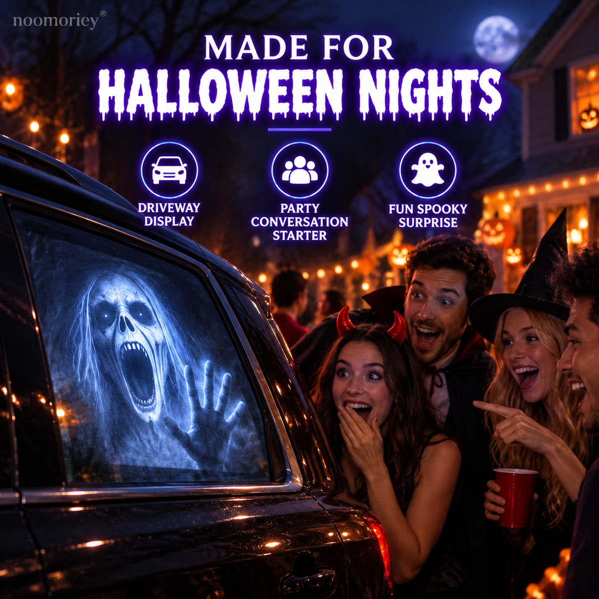 🎃 Halloween Window Projector 👻 6 Spooky Films USB Powered Holiday Decor