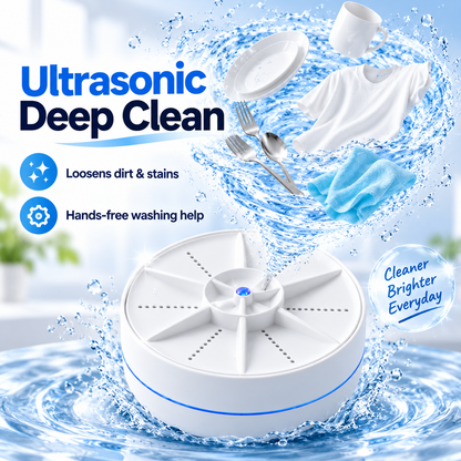 🫧Portable Ultrasonic Washer – Dishes & Small Laundry, 3 Modes