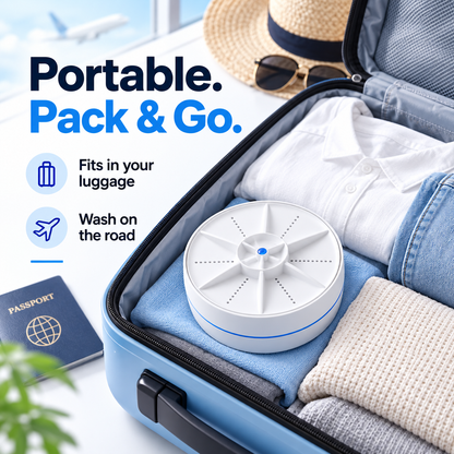 🫧Portable Ultrasonic Washer – Dishes & Small Laundry, 3 Modes
