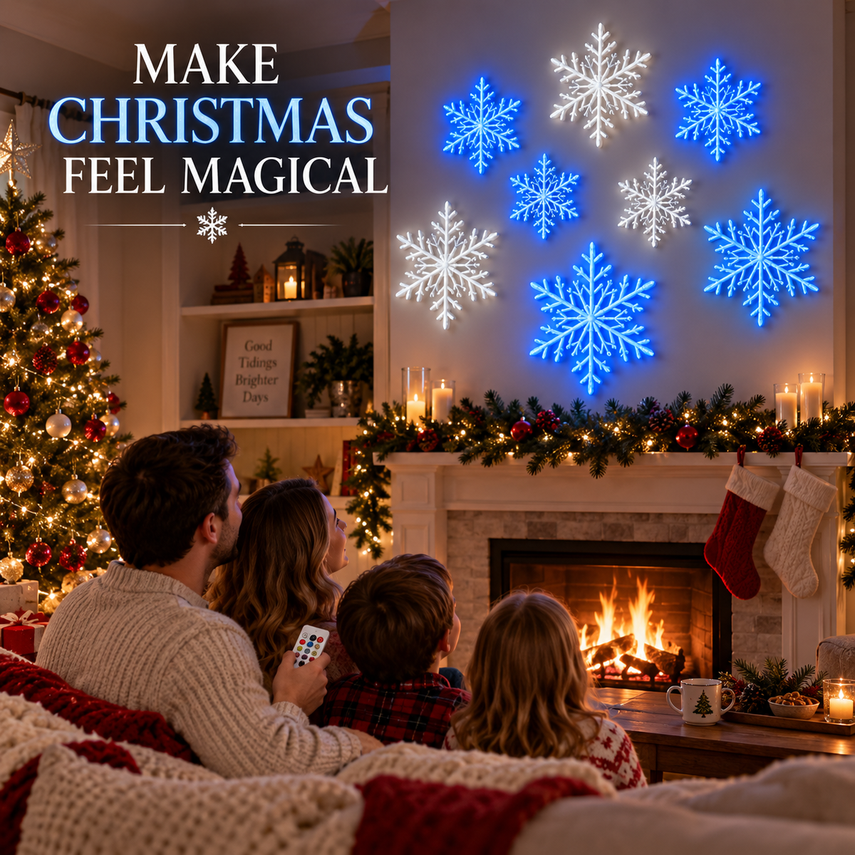 🔥 50% OFF ❄️LED Snowflake Wall Lights – Magical Christmas Home Decor