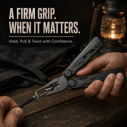 🛠️16-in-1 Camping Multi-Tool with Full-Size Scissors & Carrying Pouch