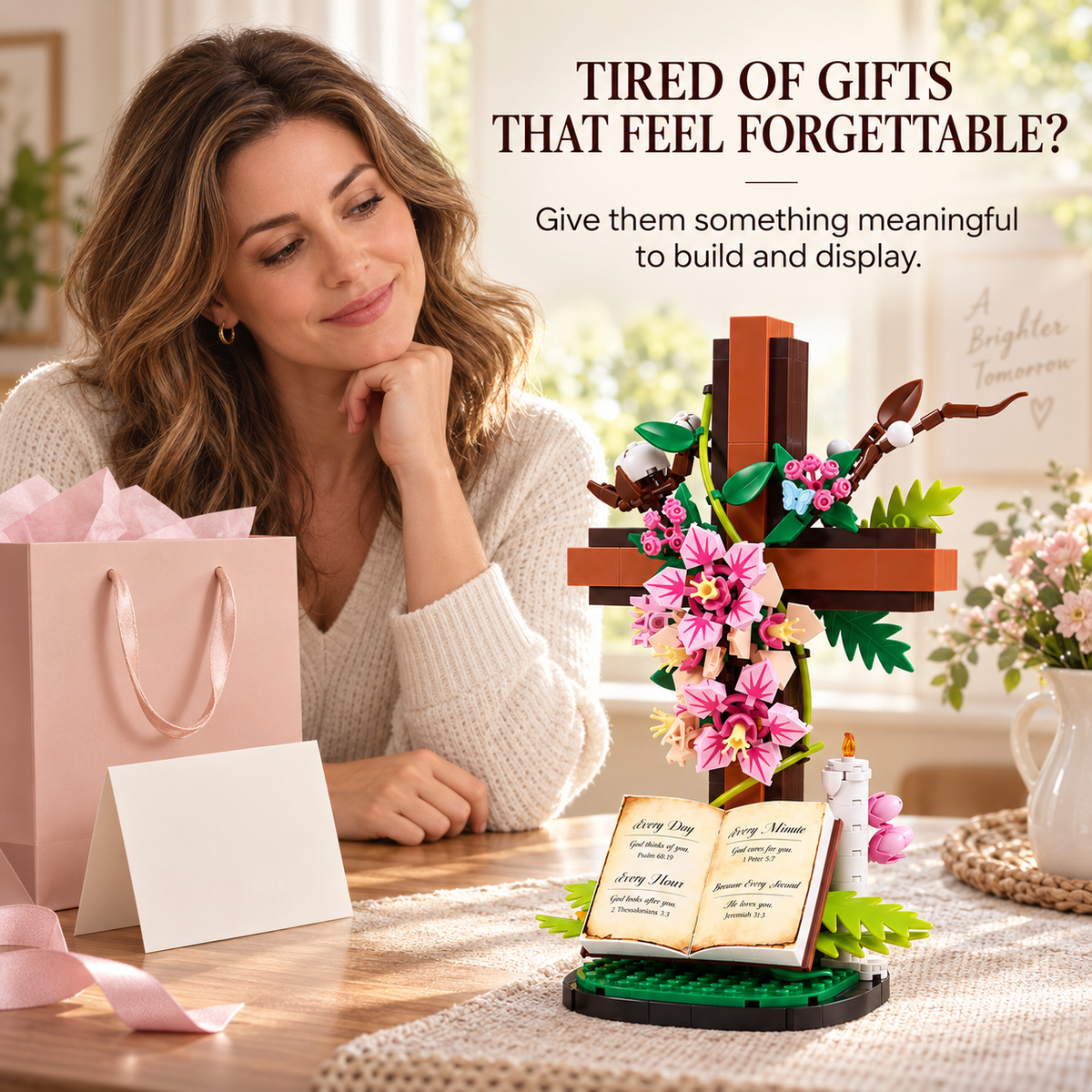 🌸✝️Jesus Cross Flower Building Set