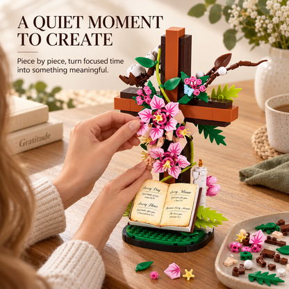 🌸✝️Jesus Cross Flower Building Set