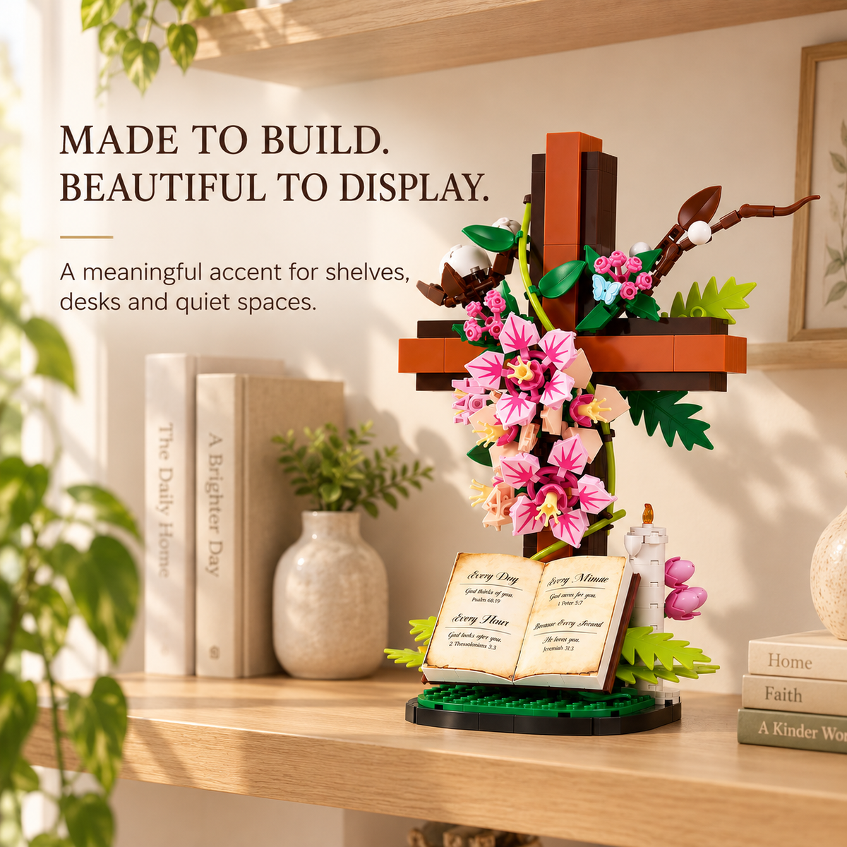 🌸✝️Jesus Cross Flower Building Set