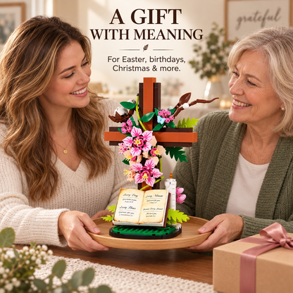🌸✝️Jesus Cross Flower Building Set