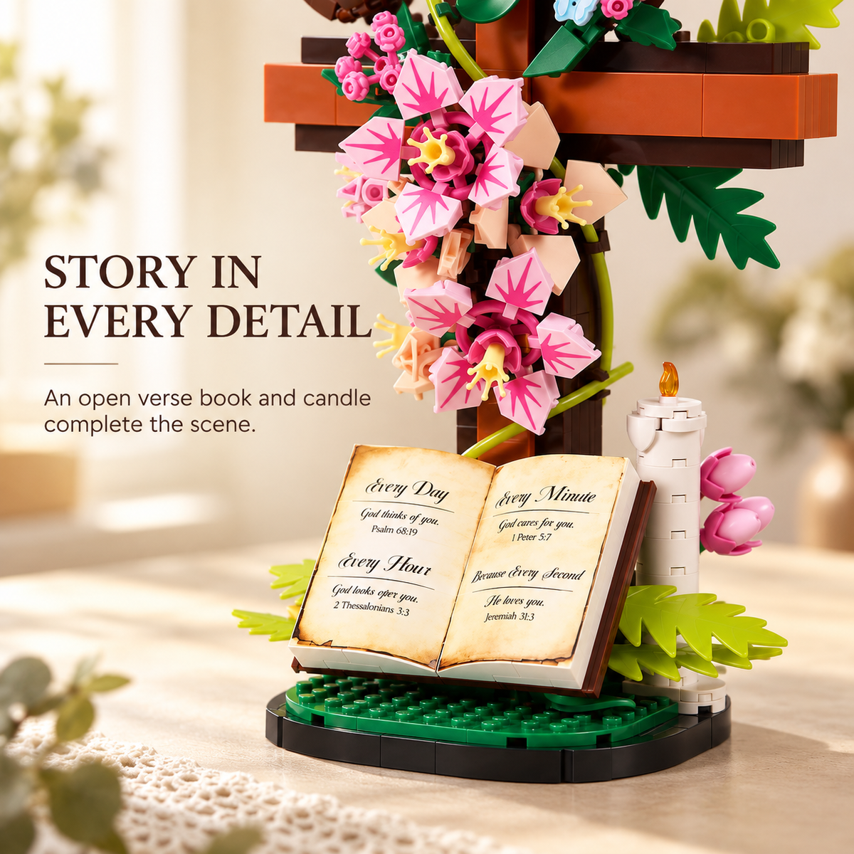 🌸✝️Jesus Cross Flower Building Set