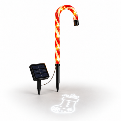 🎄Solar Candy Cane Projector Pathway Lights – Light the Way to Christmas