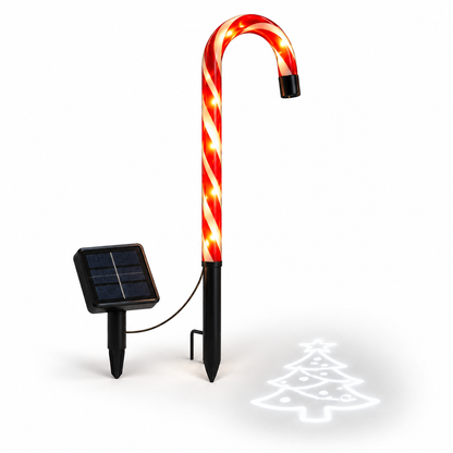 🎄Solar Candy Cane Projector Pathway Lights – Light the Way to Christmas