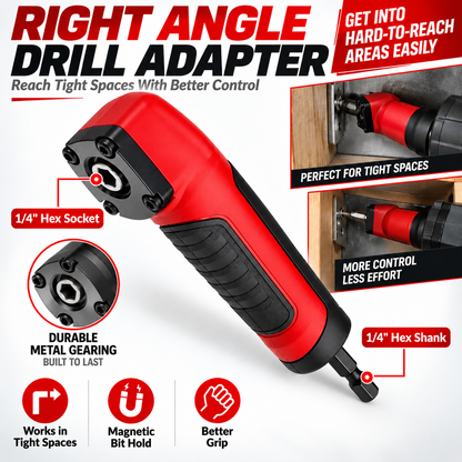 90° Right Angle Drill Adapter – Reach Screws in Tight Spaces